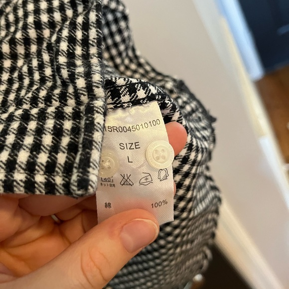 Black and white checked flannel - Picture 3 of 5